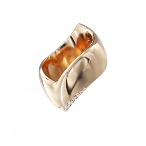 18K PINK GOLD DIAMOND TOUCH RING. 