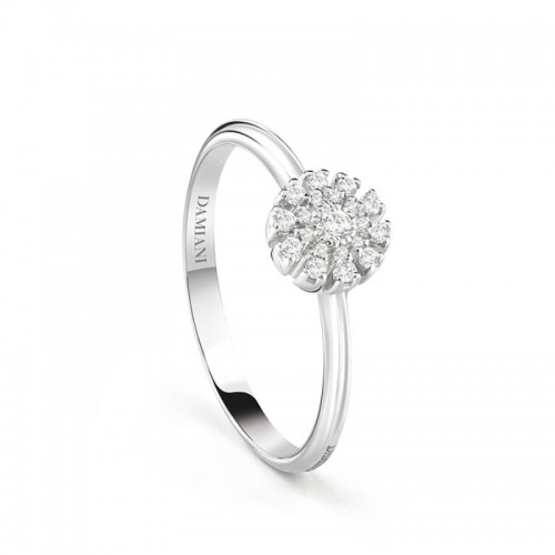 Damiani 18k White Gold Multi Diamond Ring Size 13 Diamond 0.10ctw. 
