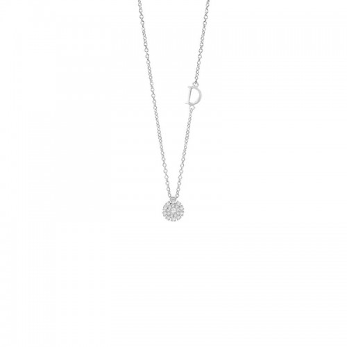Damiani 18k White Gold Flower Diamond Necklace 0.11ctw. 