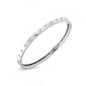 ROBERTO COIN 18K WHITE GOLD BANGLE SYMPHONY COLLECTION. 