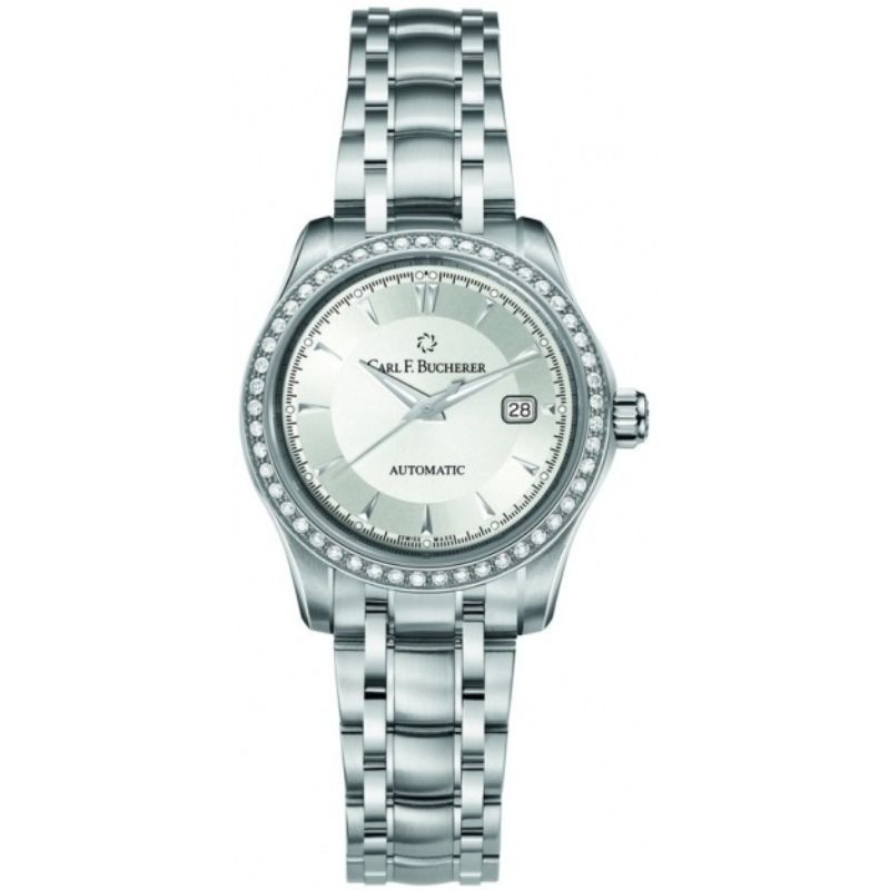 Carl F. Bucherer Manero Autodate Automatic Diamond Silver Dial