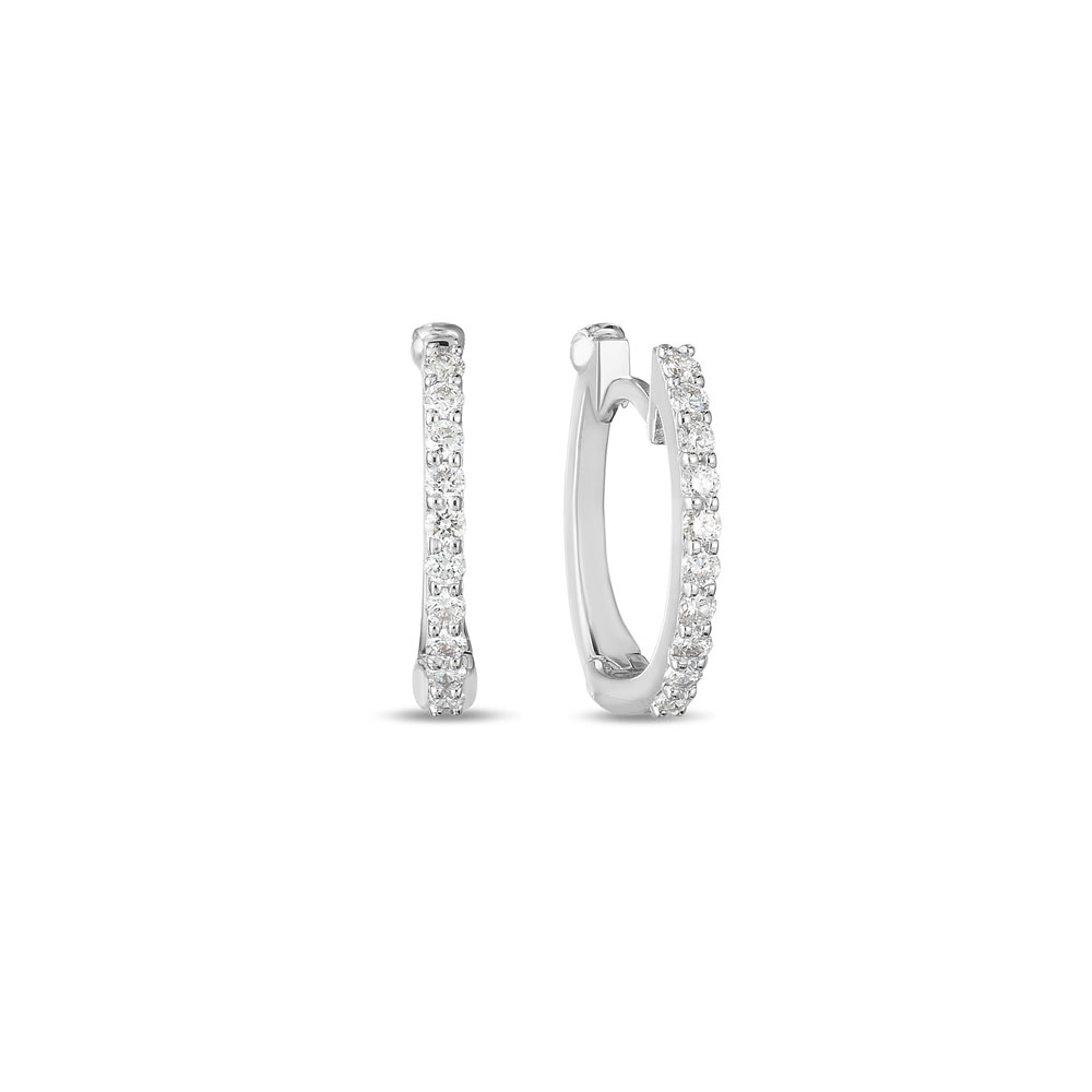 white gold diamond small hoop earrings