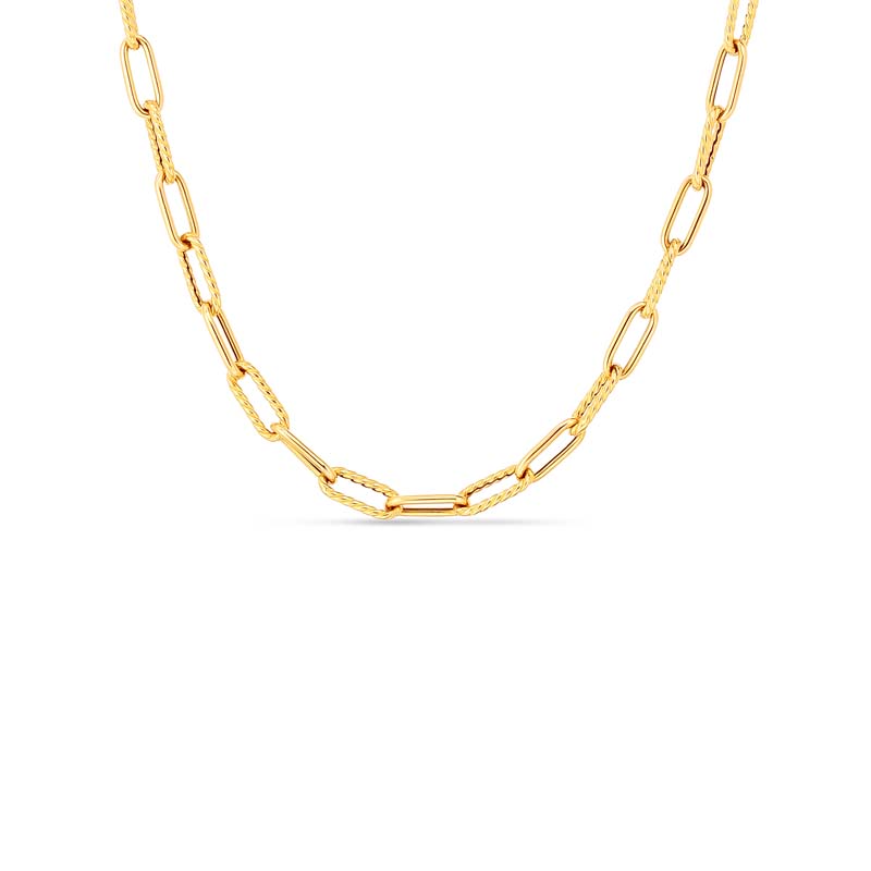 Roberto Coin 18 Karat Yellow Gold Alternating Polished & Fluted