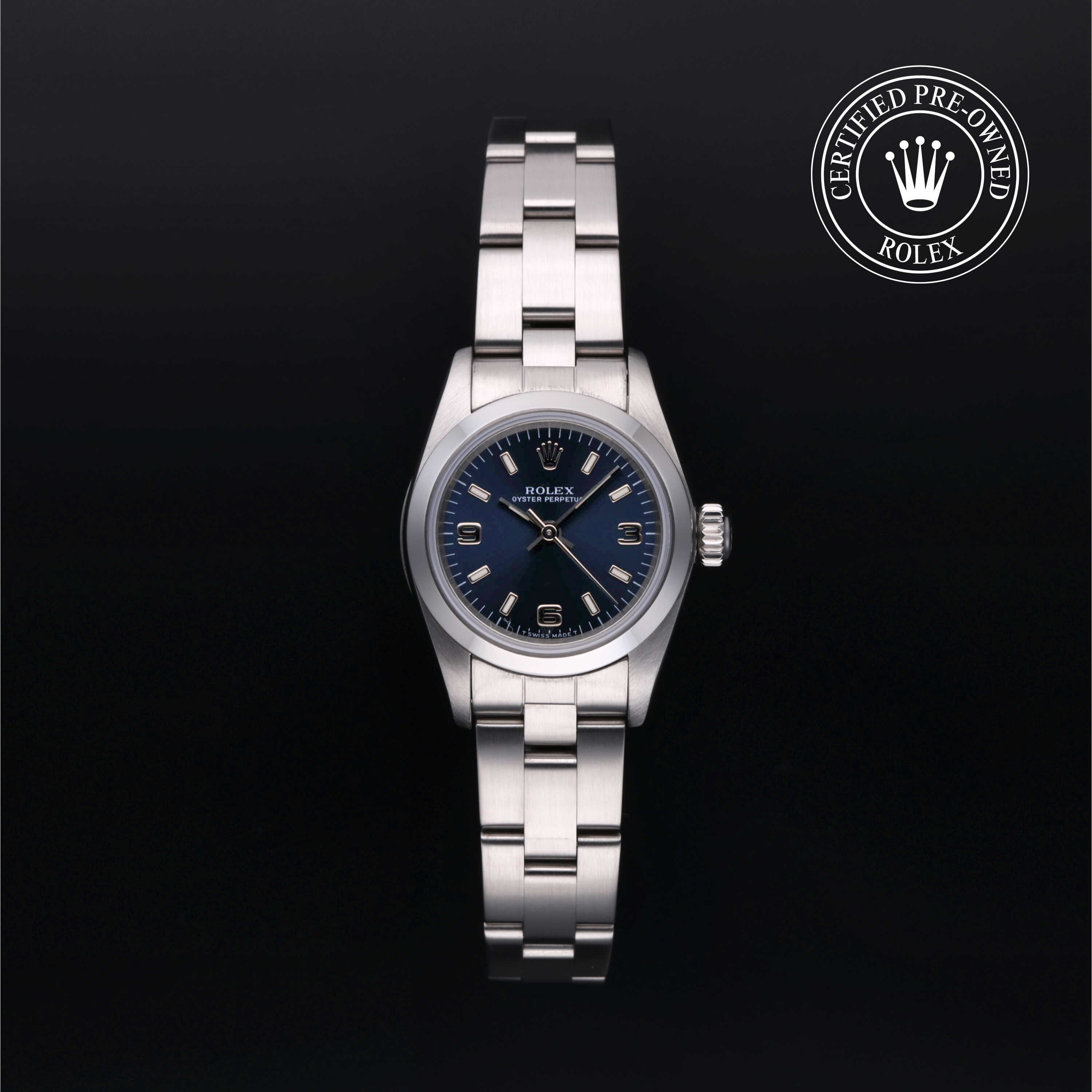 Rolex Certified Pre Owned Oyster Perpetual 24 24mm in Oystersteel 67180 William Barthman